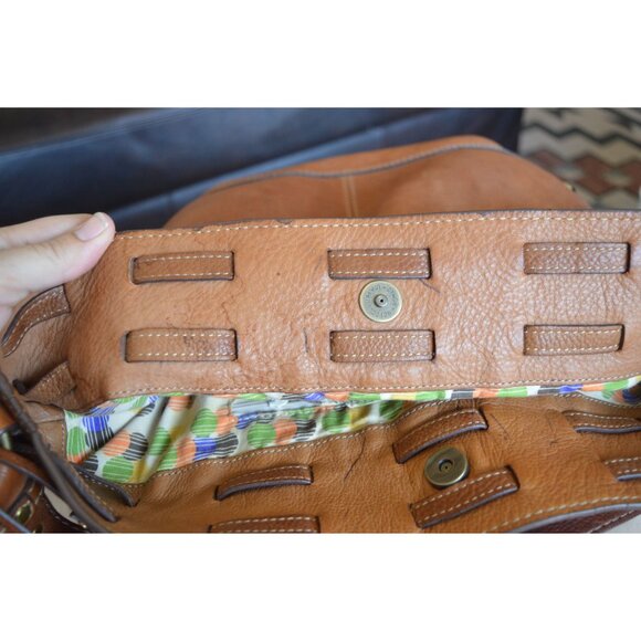 Fossil Keyper Jolie Hobo Leather Shoulder Bag Medium Brown Boho Western Casual - Picture 10 of 11